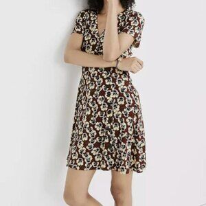Madewell Button-Wrap Dress in Viola Floral